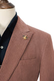 Unique Red Peak Lapel Corduroy Suit 2 Pieces Men's Suits Jacket+Pants