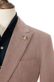 Unique Red Peak Lapel Corduroy Suit 2 Pieces Men's Suits Jacket+Pants