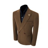 Unique Red Peak Lapel Corduroy Suit 2 Pieces Men's Suits Jacket+Pants
