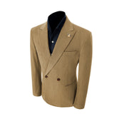 Unique Red Peak Lapel Corduroy Suit 2 Pieces Men's Suits Jacket+Pants
