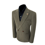 Unique Red Peak Lapel Corduroy Suit 2 Pieces Men's Suits Jacket+Pants