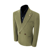 Unique Red Peak Lapel Corduroy Suit 2 Pieces Men's Suits Jacket+Pants