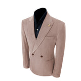 Unique Red Peak Lapel Corduroy Suit 2 Pieces Men's Suits Jacket+Pants