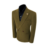 Unique Red Peak Lapel Corduroy Suit 2 Pieces Men's Suits Jacket+Pants