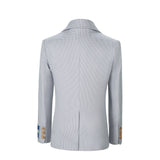 ly1056 Light Grey Daily Men's Two Button Stripe Blazer