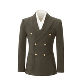 Double Breasted Peak Lapel Corduroy Suit 2 Pieces Men's Suits Jacket+Pants