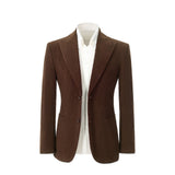 Winter Corduroy Peak Lapel 2 Pieces Men's Suits Jacket+Pants