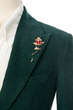 Winter Corduroy Peak Lapel 2 Pieces Men's Suits Jacket+Pants