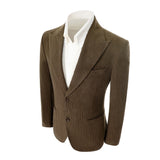 Winter Corduroy Peak Lapel 2 Pieces Men's Suits Jacket+Pants