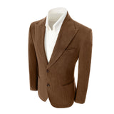 Winter Corduroy Peak Lapel 2 Pieces Men's Suits Jacket+Pants