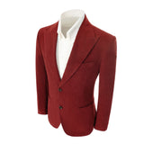 Winter Corduroy Peak Lapel 2 Pieces Men's Suits Jacket+Pants