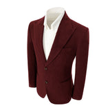 Winter Corduroy Peak Lapel 2 Pieces Men's Suits Jacket+Pants