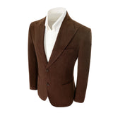 Winter Corduroy Peak Lapel 2 Pieces Men's Suits Jacket+Pants