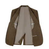 Winter Corduroy Peak Lapel 2 Pieces Men's Suits Jacket+Pants