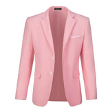 Ly1482 Traje de boda de 3 piezas de dos botones en color rosa para hombre