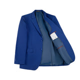ly1341 Traje de boda de dos botones azul real de 2 piezas para hombre, chaqueta y pantalones