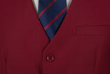 ly1477 Burgundy Two Button Wedding 3 Pieces Slim Fit Men Suits