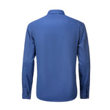 ly1504 Blue Men's Urban Stylish Casual Business Slim Fit Long Sleeve Button Up Dress Shirt