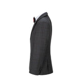 ly1148 Black Plaid 3 Piece Boys Suits Blazer Vest and Pants