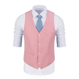 Ly1482 Traje de boda de 3 piezas de dos botones en color rosa para hombre