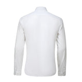 ly1503 White Men's Urban Stylish Casual Business Slim Fit Long Sleeve Button Up Dress Shirt