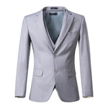 Light Grey Men's Two Button Blazer for Party, Wedding and Business