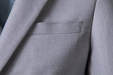 ly1325 بدلة زفاف رمادية فاتحة مكونة من 3 قطع بقصّة Slim Fit للرجال