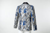 ly1507 New Arrival White Unique Blue Patterned Party Banquet 3 Piece Men Suits