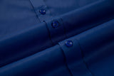 ly1504 Blue Men's Urban Stylish Casual Business Slim Fit Long Sleeve Button Up Dress Shirt