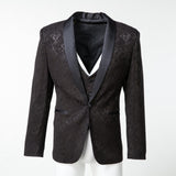ly1509 Black Patterned Party Wedding 3 Piece Men Suits Tuxedos