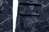 ly1514 New Arrival Navy Velvet Unique Patterned Party Banquet 3 Piece Men Suits