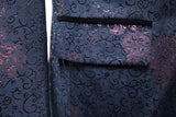 ly1515 New Arrival Navy Velvet Unique Patterned Party Banquet 3 Piece Men Suits