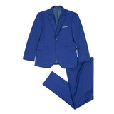 ly1341 Traje de boda de dos botones azul real de 2 piezas para hombre, chaqueta y pantalones