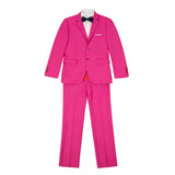 Fuchsia Two Button Wedding 3 Pieces Slim Fit Men Suits