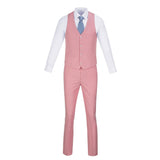 Ly1482 Traje de boda de 3 piezas de dos botones en color rosa para hombre