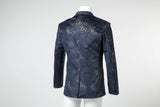 ly1513 New Arrival Navy Velvet Unique Golden Patterned Party Banquet 3 Piece Men Suits