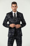 ly1519 New Arrival Unique Party Banquet 3 Piece Navy Patterned Men Suits