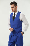 ly1664 Royal Blue Men's Suits 2 Pieces Slim Fit Casual Waistcoat Suit