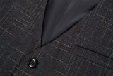 ly1654 Black Plaid Men's 3 Piece Slim Fit Suit for Party, Wedding and Business
