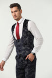 ly1514 New Arrival Navy Velvet Unique Patterned Party Banquet 3 Piece Men Suits