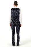 ly1514 New Arrival Navy Velvet Unique Patterned Party Banquet 3 Piece Men Suits