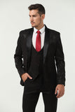 ly1509 Black Patterned Party Wedding 3 Piece Men Suits Tuxedos