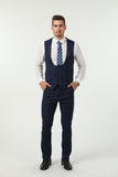 ly1506 Navy Patterned Wedding Prom 3 Piece Men Suits Tuxedos