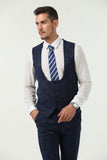 ly1506 Navy Patterned Wedding Prom 3 Piece Men Suits Tuxedos