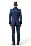 ly1506 Navy Patterned Wedding Prom 3 Piece Men Suits Tuxedos