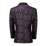 ly1412 Blazer morado con estampado único para hombre para fiestas, bodas y negocios