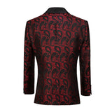 ly1413 Burgundy Unique Patterned Men's Blazer for Party, Wedding and Business