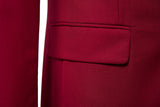 ly1477 Burgundy Two Button Wedding 3 Pieces Slim Fit Men Suits