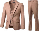 ly1703 Traje de boda de 3 piezas con dos botones y corte ajustado para hombre (MÁS COLORES +)