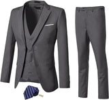 ly1703 Traje de boda de 3 piezas con dos botones y corte ajustado para hombre (MÁS COLORES +)